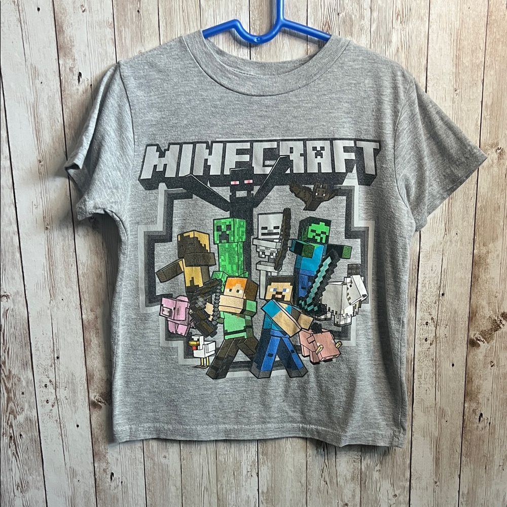 🌖 10/$20 *️⃣ Minecraft Kids Gray Graphic Tee